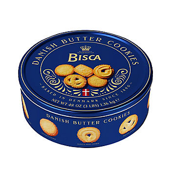 Bisca Danish Butter Cookies 3 lb decorative tin