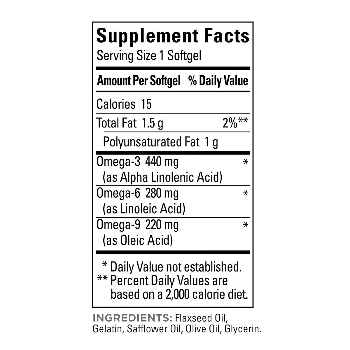 Nature Made omega 3-6-9 softgels front label