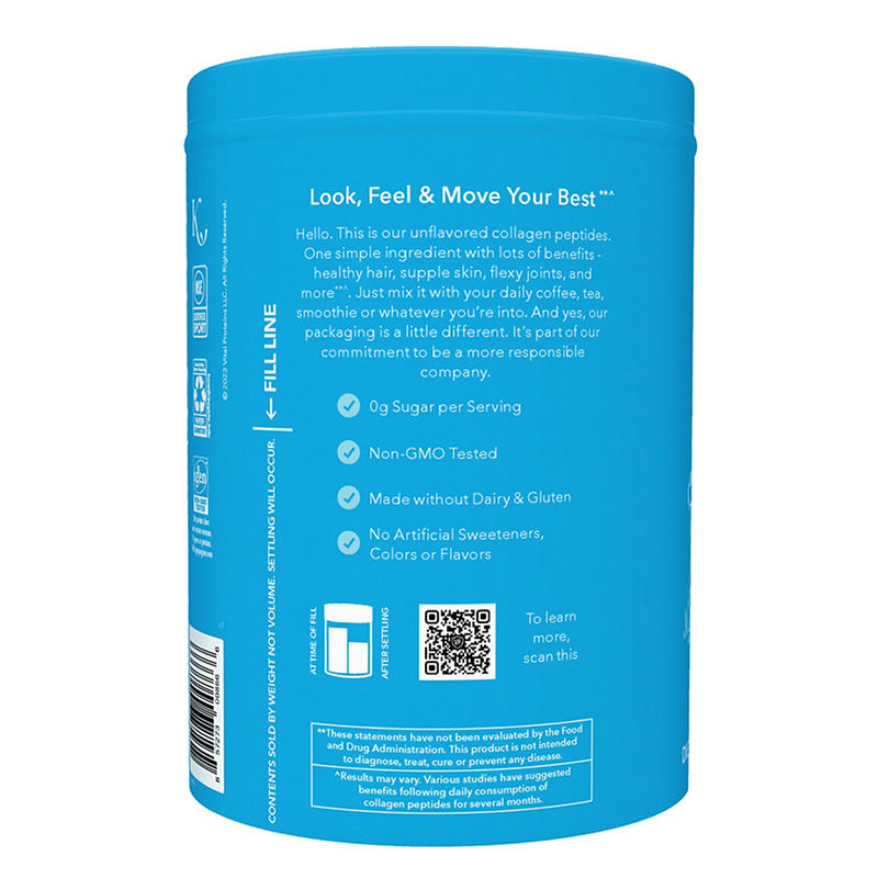 Vital Proteins hydrolyzed collagen supplement tub