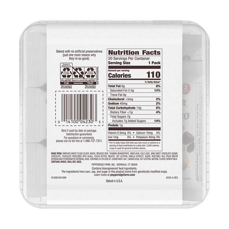 Pepperidge Farm Milano cookies 20 pack box