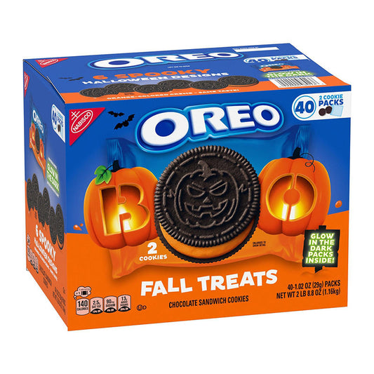 Oreo Halloween snack packs with glow in the dark packaging