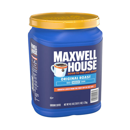 Maxwell House original roast coffee front label