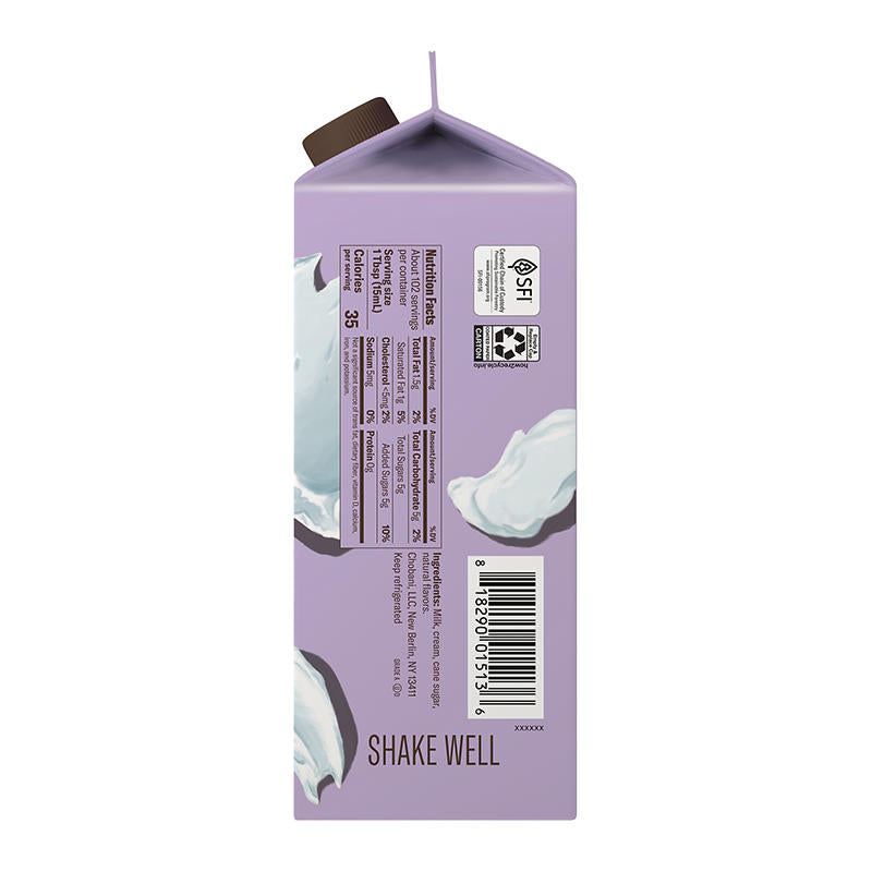 Creamy sweet cream flavored creamer for coffee