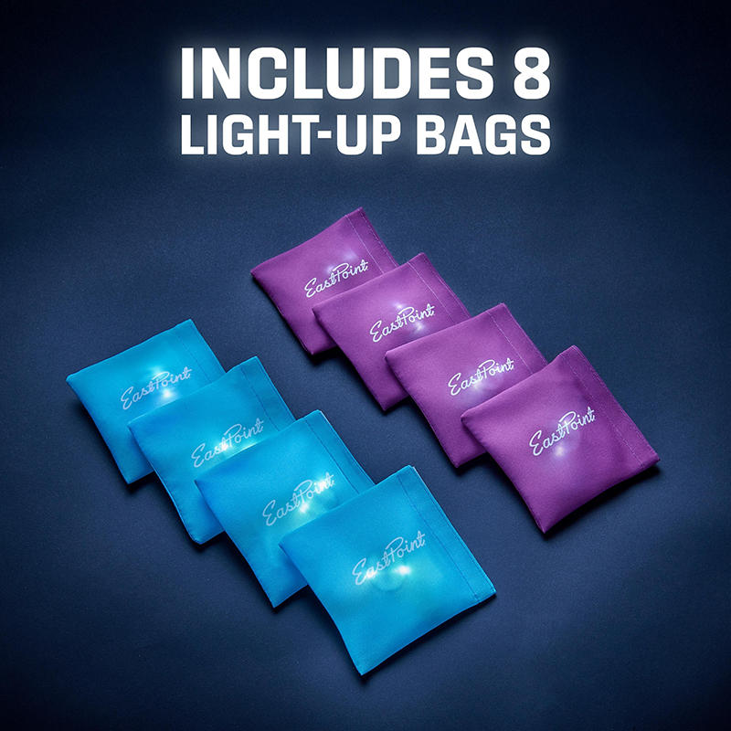 Eight included bean bags in team colors
