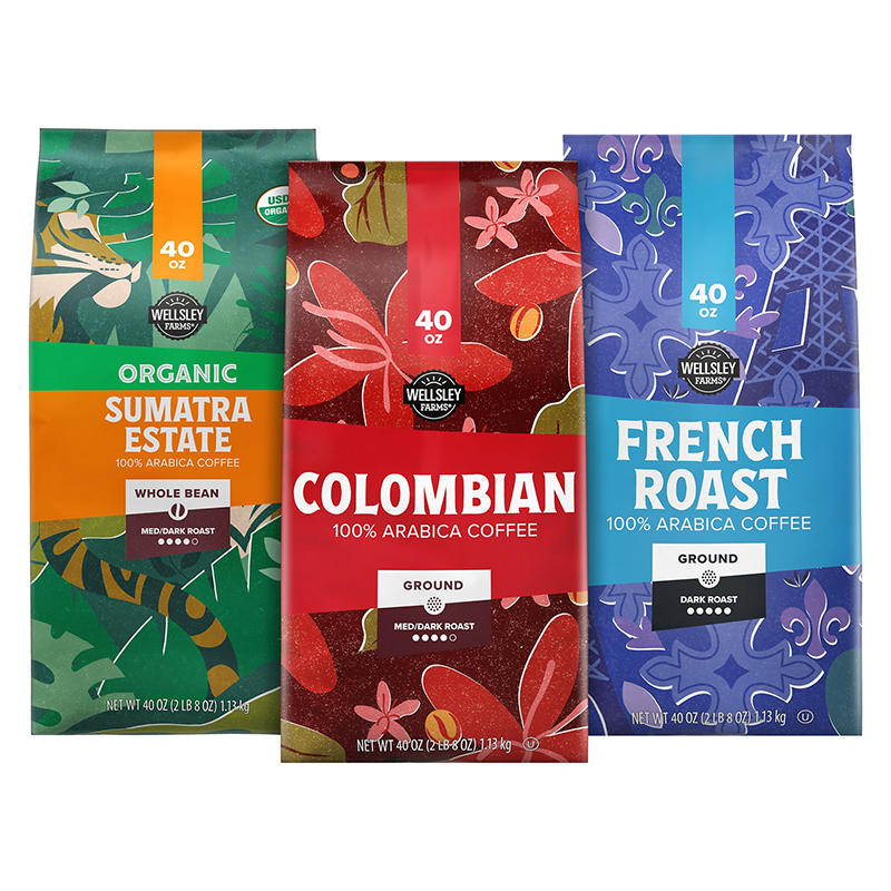 Freshly sealed Colombian coffee bag medium roast