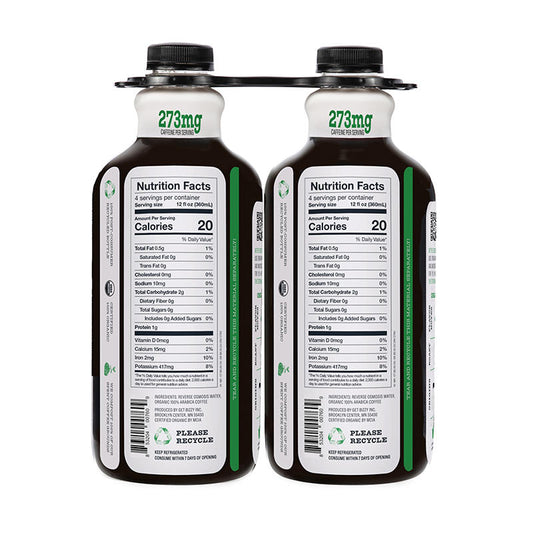 Organic cold brew coffee with espresso flavor