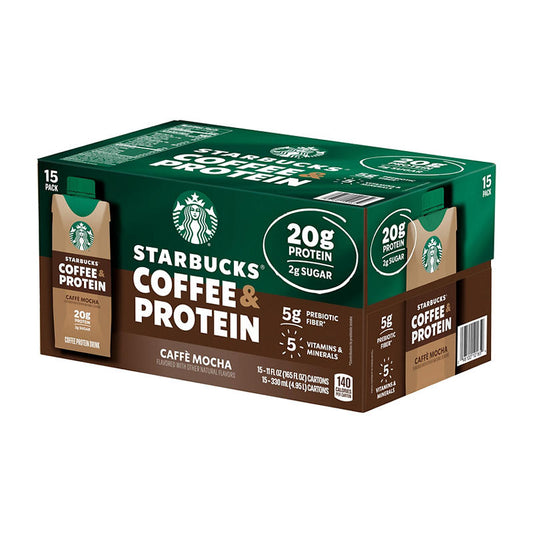 Ready-to-drink Starbucks protein coffee bottles