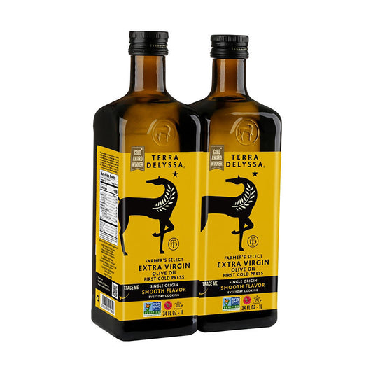 Terra Delyssa premium olive oil bottle front view