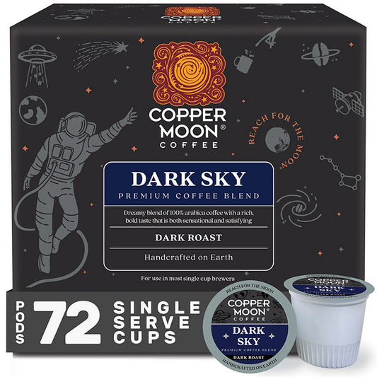 Copper Moon Coffee Arabica dark roast single serve pods