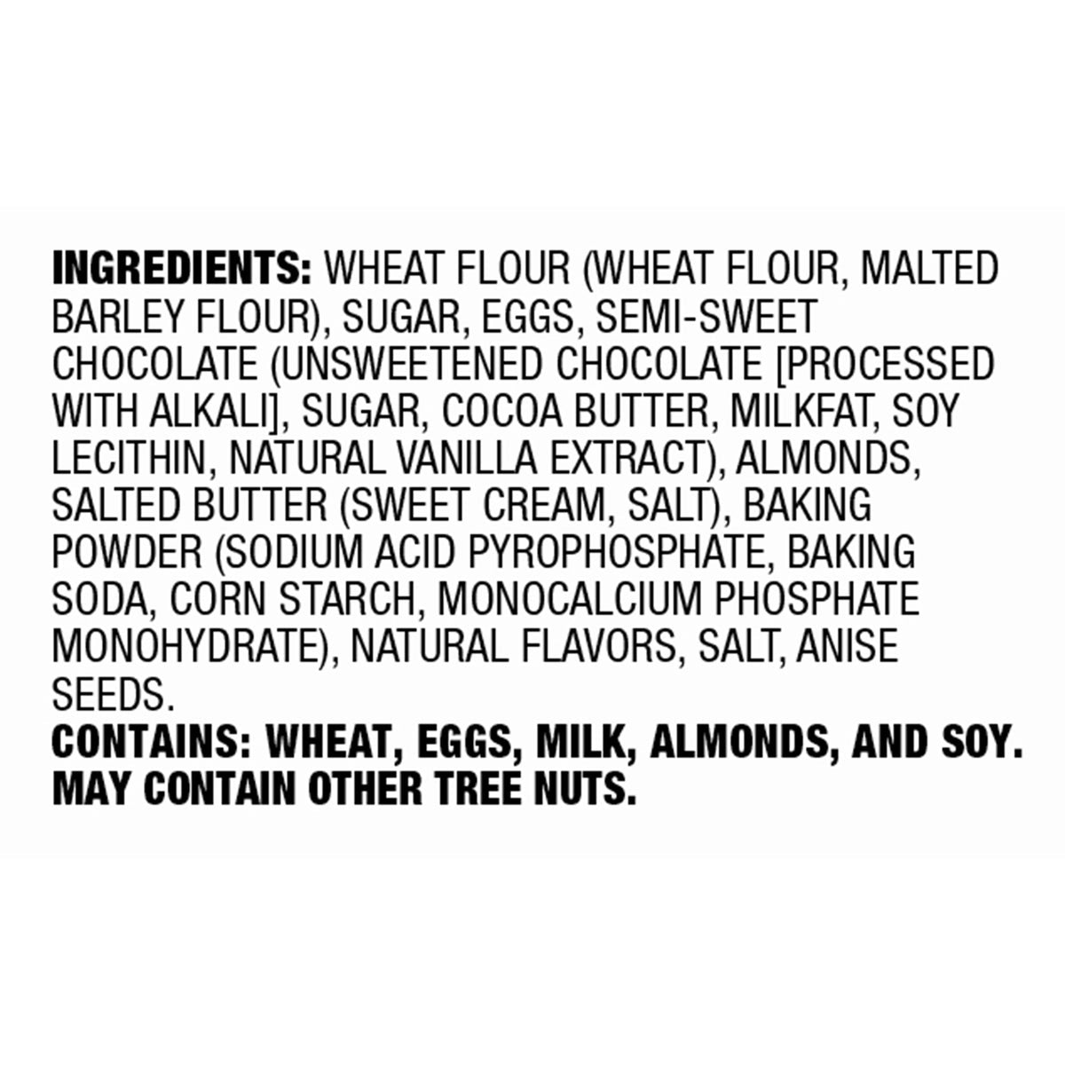 Close-up of premium Nonni's almond biscotti packaging