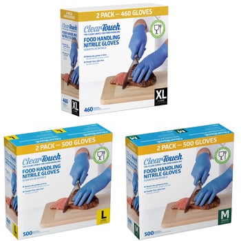 Blue Clear-Touch nitrile food handling gloves 500-count