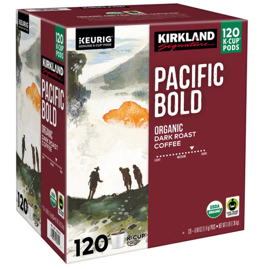 Kirkland Signature Coffee Organic Pacific Bold K-Cup Pod, 120-count