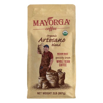 Mayorga Organic Artesano whole bean medium roast coffee 2 lb bag