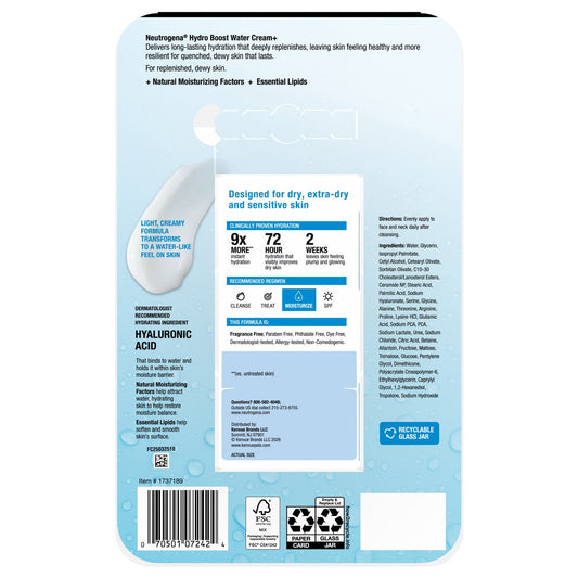 Neutrogena Hydro Boost Water Cream jar front view