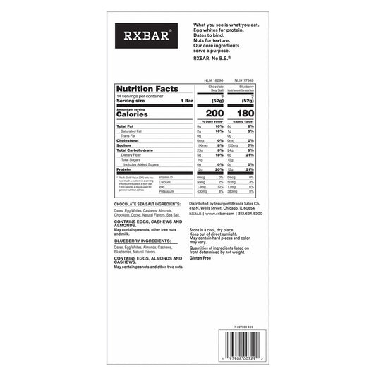RXBAR protein snack bars 1.8 oz bars