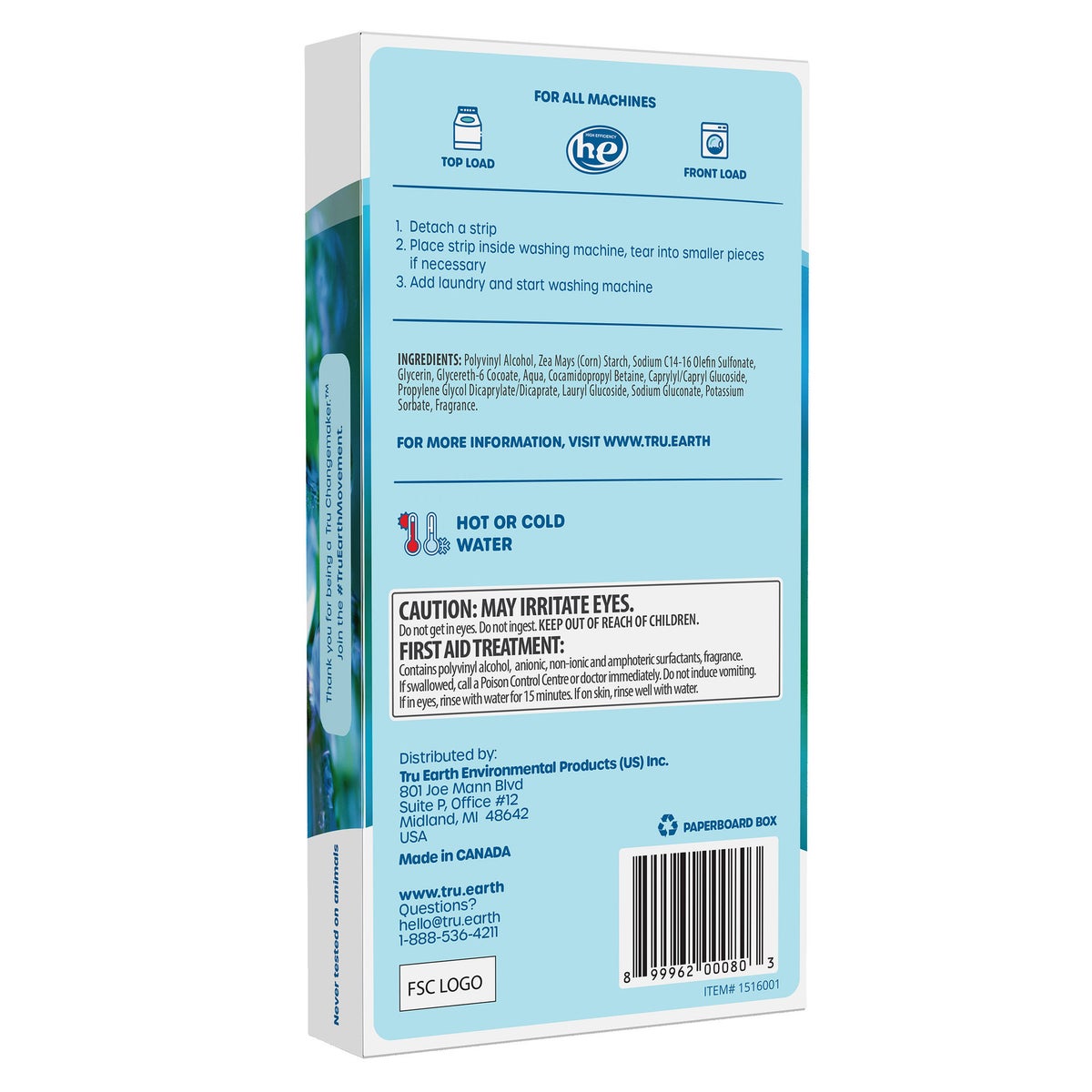 Tru Earth eco laundry strips for 232 loads