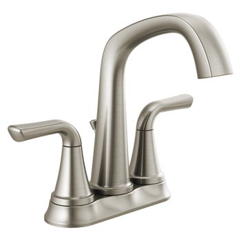 Delta Larkin matte black two handle centerset bathroom faucet