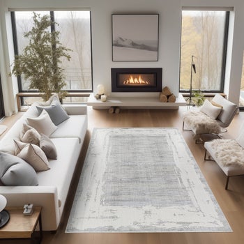 Rug & Co. Steinway Tudor Border neutral area rug