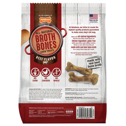 Nylabone dog chews made with real beef bone broth