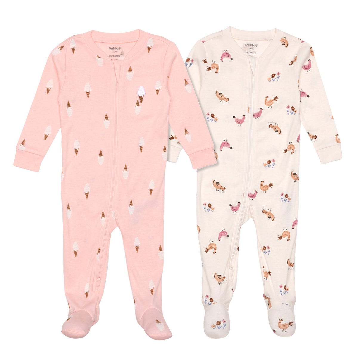 Pekkle organic cotton baby sleepers packaging