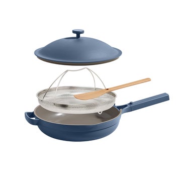 Our Place blue ceramic nonstick Always Pan with steamer