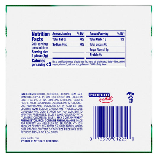 Pocket-size Mentos gum bottles with 50 pieces each
