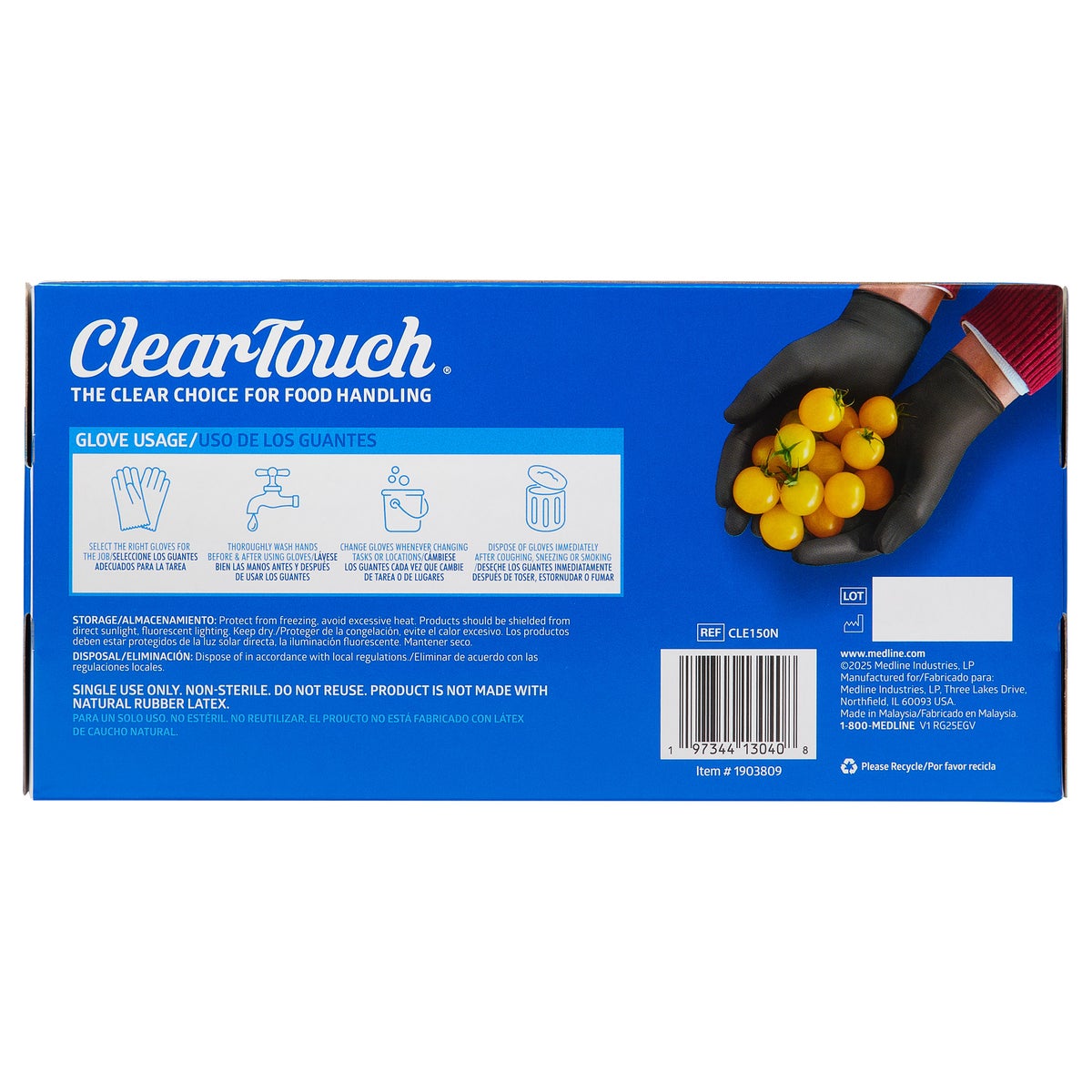 Disposable black nitrile gloves for kitchen use