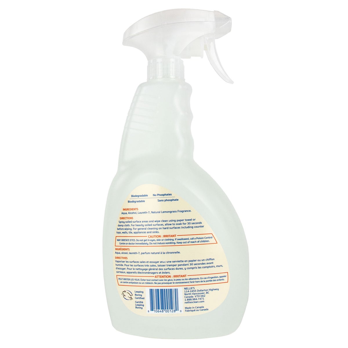 Nellie's fresh lemongrass household cleaner set
