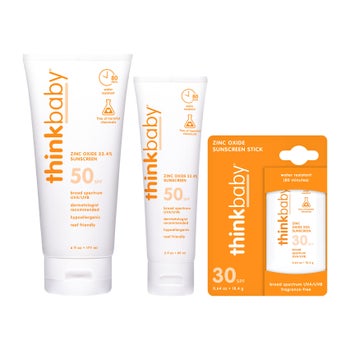 Thinkbaby sunscreen lotion and stick set with SPF 50 and SPF 30