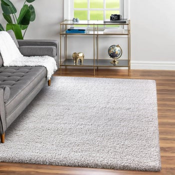 Thomasville blue luxury shag rug 5'3 x 7'5