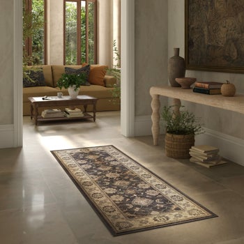 Ruggable brown Odette washable runner rug 2'6 x 7'