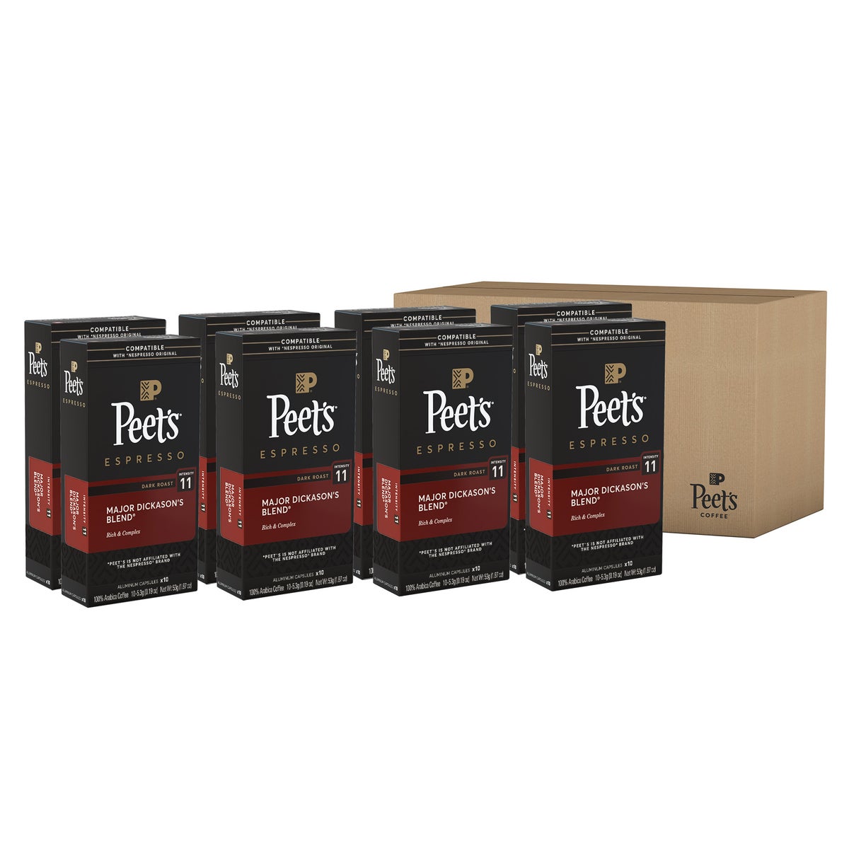 Peet's Coffee Major Dickason's aluminum coffee capsules pack