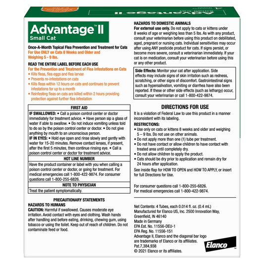 Advantage II 2-count cat flea treatment pack