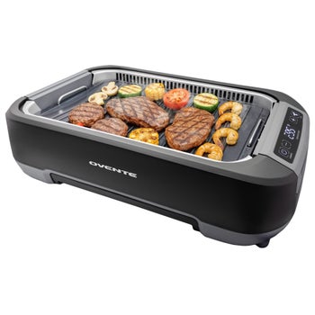 OVENTE smokeless griddle and grill system in black