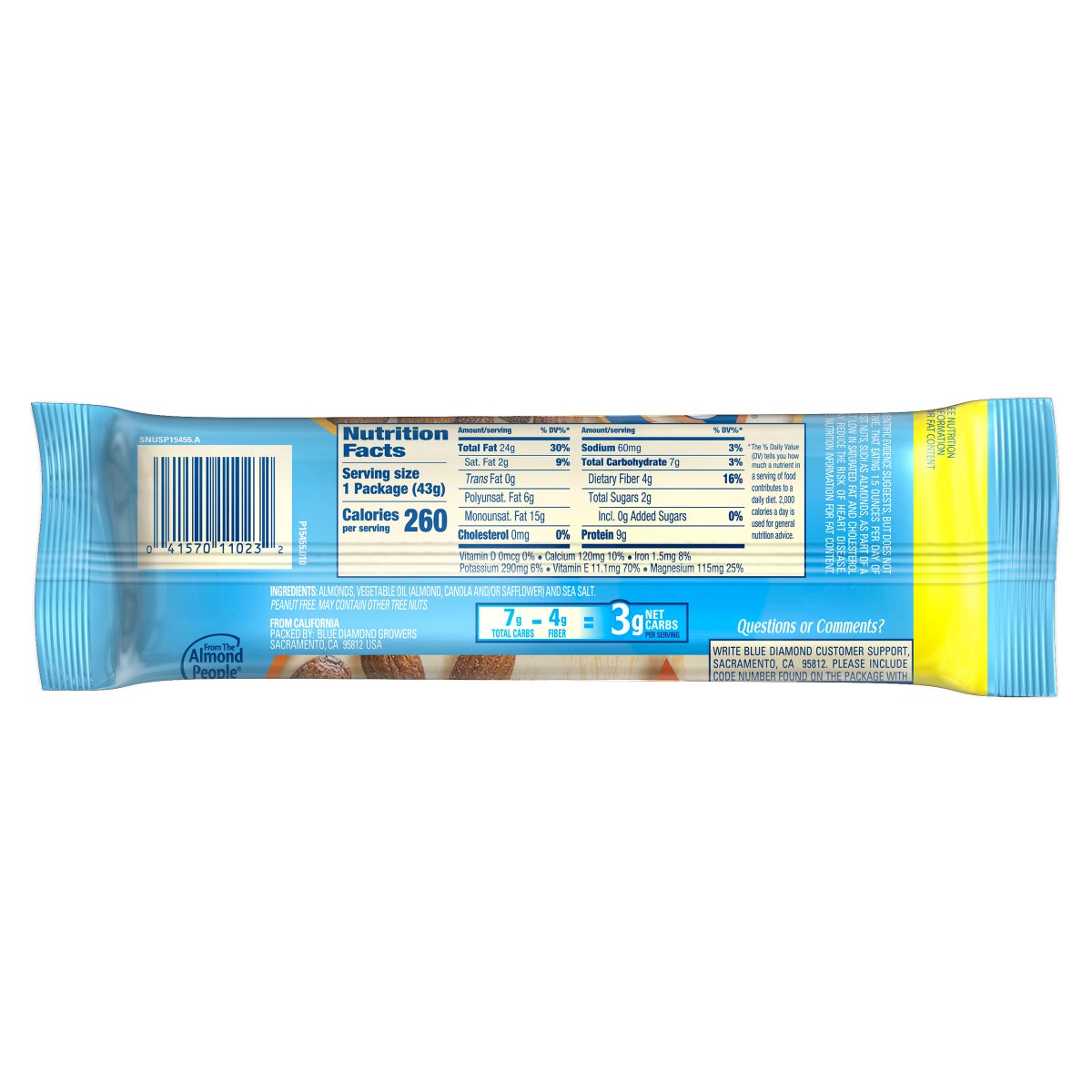 Blue Diamond kosher lightly salted almond snack box