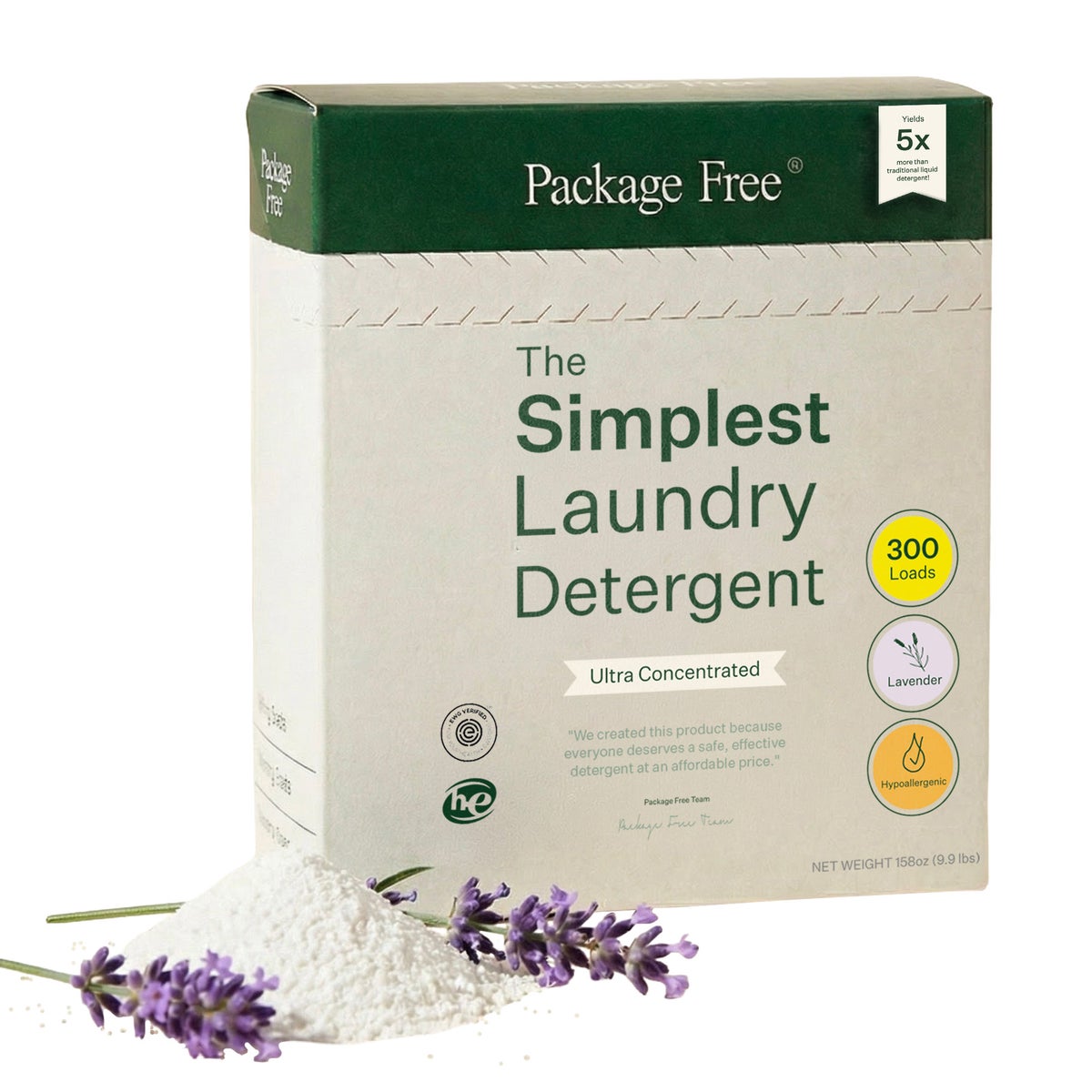 Package Free biodegradable powder detergent packaging