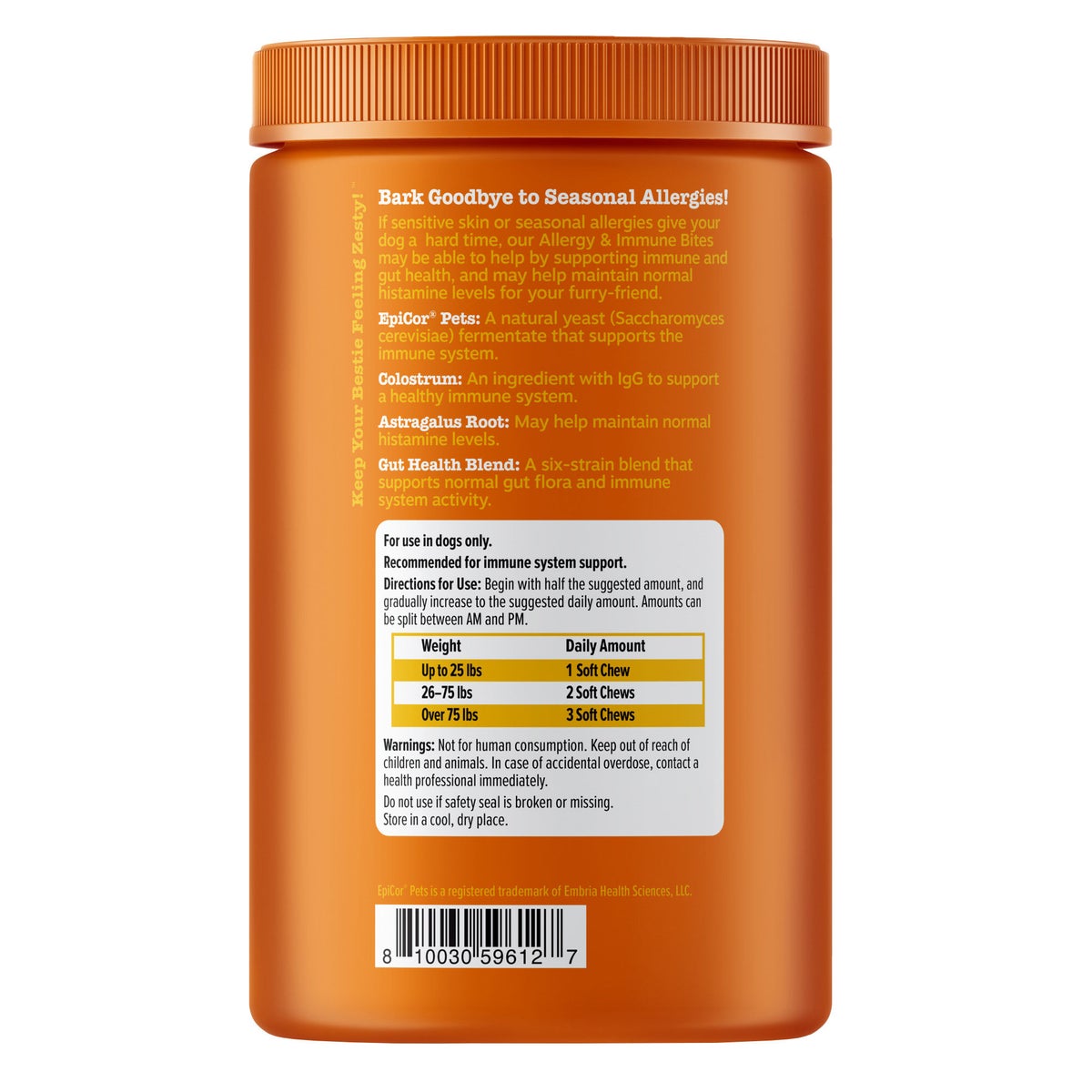 Zesty Paws allergy and immune chews for dogs all sizes