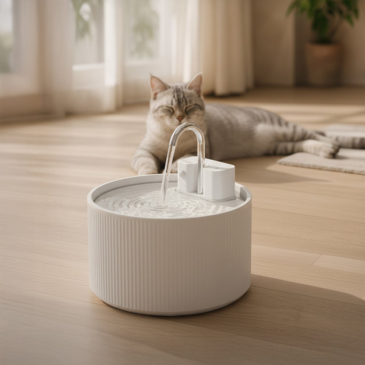 Easy-to-clean cordless fountain for cats and dogs