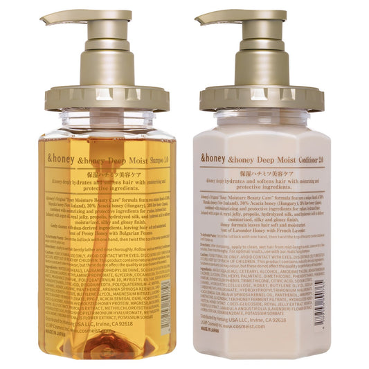Japanese honey hair care duo for moisture