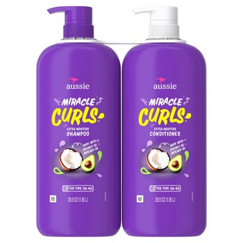 Aussie Miracle Curls shampoo and conditioner set for curly hair