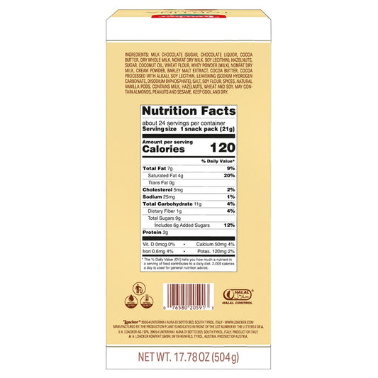 Individually wrapped Loacker Tortina wafer snacks