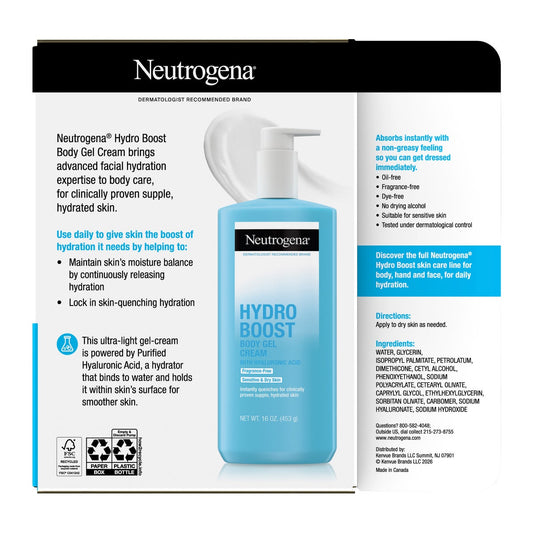 Neutrogena fragrance free body gel cream 16 fl oz
