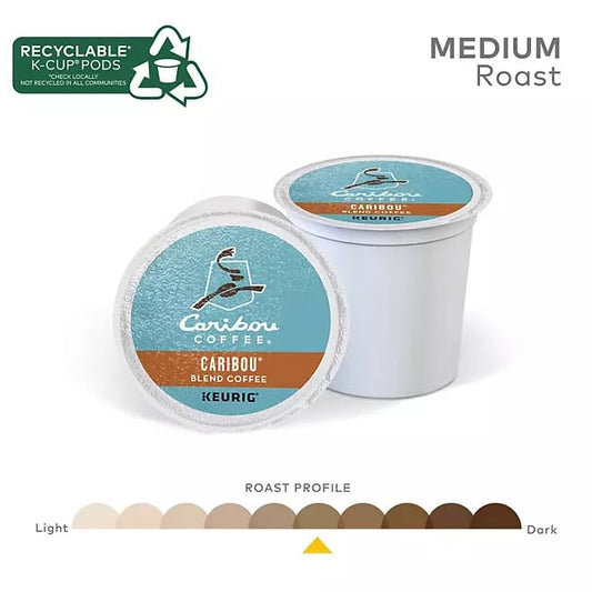 Worldwide Nutrition Bundle Compatible with Caribou Coffee K-Cups Medium Roast – Ground Coffee with Sweet, Spicy & Berry Notes – 80 Count Single-Serve Pods Caribou Blend Coffee K-Cups with Keychain
