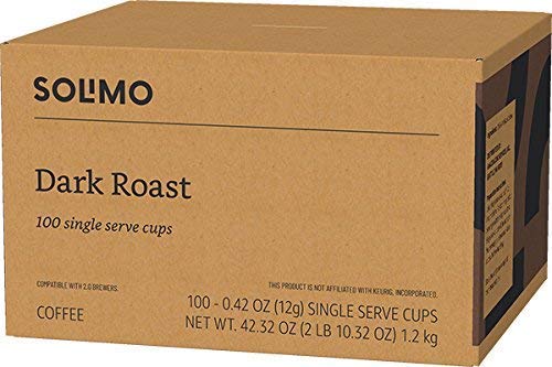 Solimo single serve dark roast coffee pods pack
