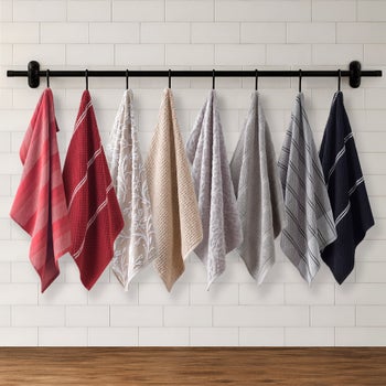 Caro Home red cotton kitchen towels 8-pack