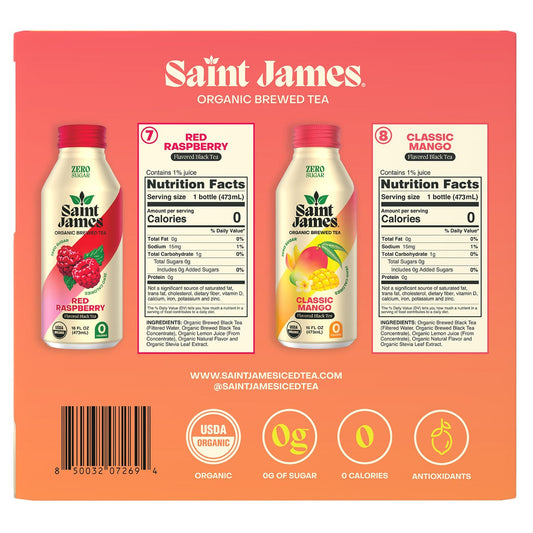 Saint James 16 fl oz aluminum bottled tea 15-count pack