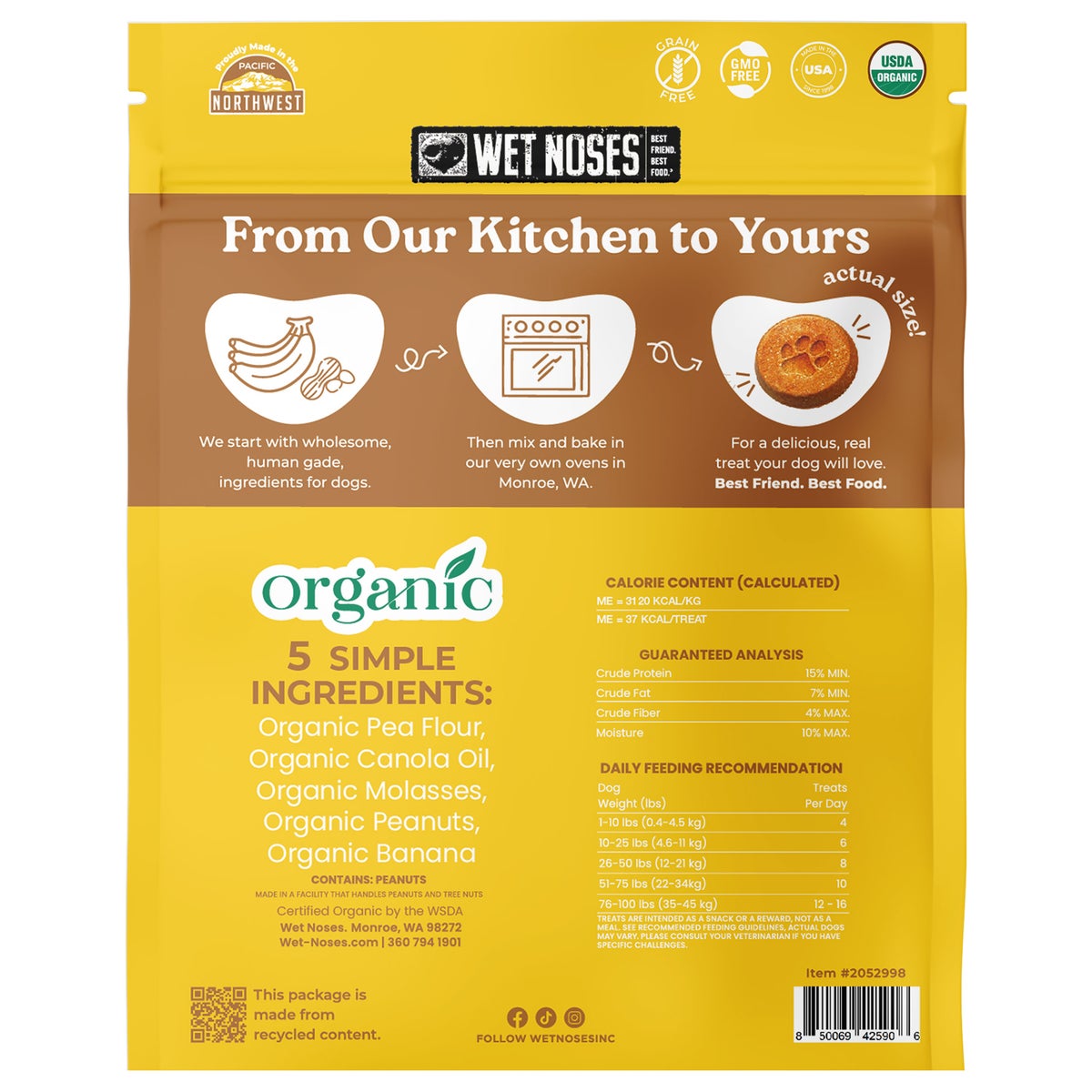 Large bag of Wet Noses organic dog treats for everyday rewards