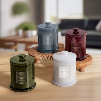Bellevue Luxury 11 oz glass candle set of 4