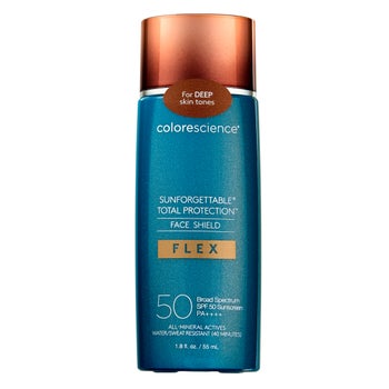 Colorescience Sunforgettable Total Protection Face Shield Flex SPF 50 tinted mineral sunscreen in Rich Deep