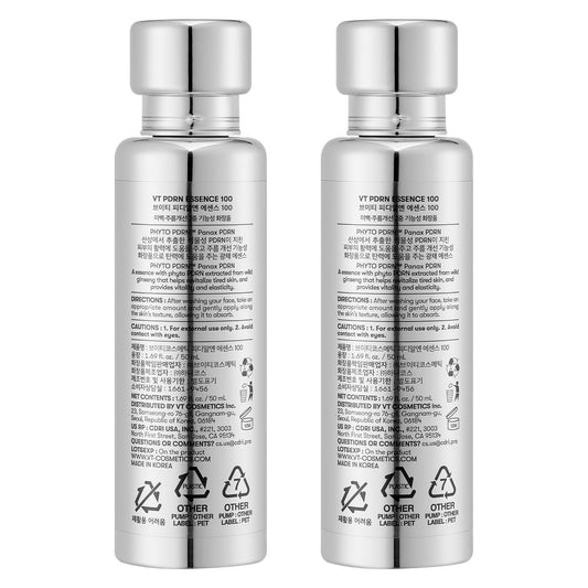VT PDRN Essence 100 bottle for radiant moisture barrier